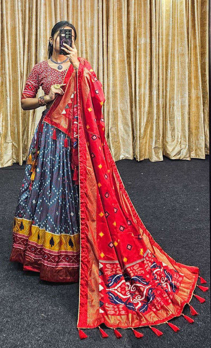 Tussar Silk Rin145 1246 Lehengas  Printed Traditional Silk Lehengas