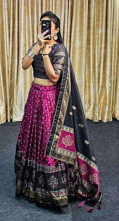 Tussar Silk Rin145 1248 Lehengas  Traditional Silk Printed Lehengas