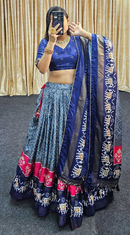 Tussar Silk Rin145 1250 Lehengas  Traditional Silk Printed Lehengas