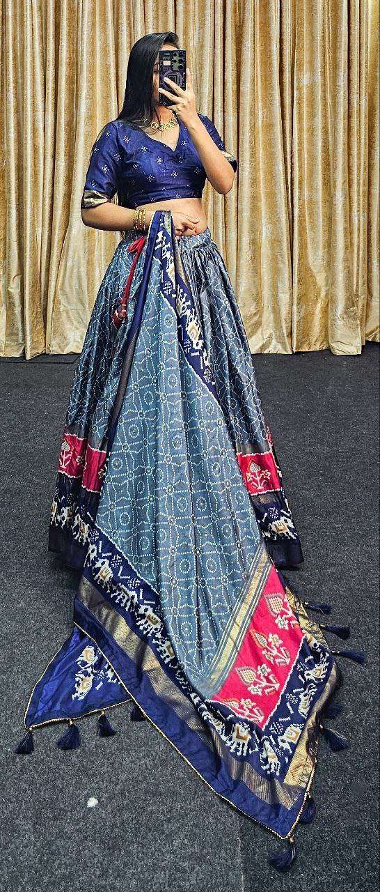 Tussar Silk Rin145 1250 Lehengas  Traditional Silk Printed Lehengas