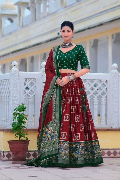 Tussar Silk Rin145 1253 Lehengas  Traditional Silk Printed Navratri Chaniya Choli