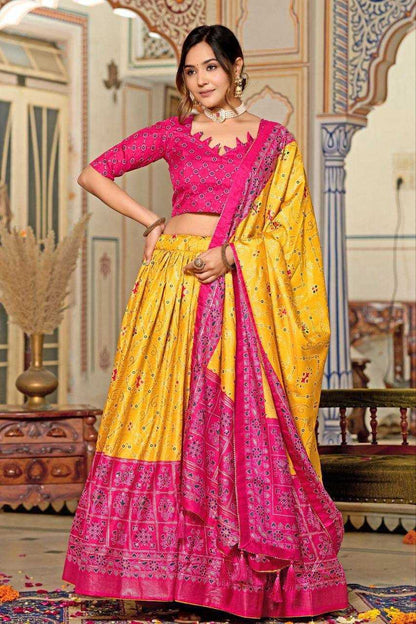 Tussar Silk Rin145 1256 Lehengas  Traditional Printed Silk Lehengas