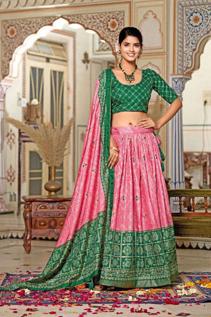 Tussar Silk Rin145 1256 Lehengas  Traditional Printed Silk Lehengas