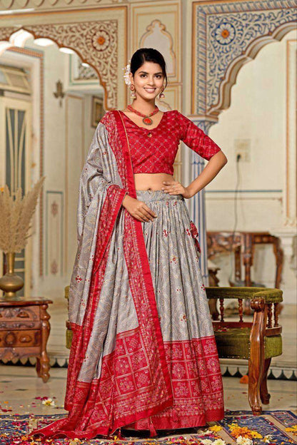 Tussar Silk Rin145 1256 Lehengas  Traditional Printed Silk Lehengas