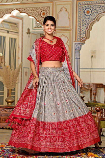 Tussar Silk Rin145 1256 Lehengas  Traditional Printed Silk Lehengas