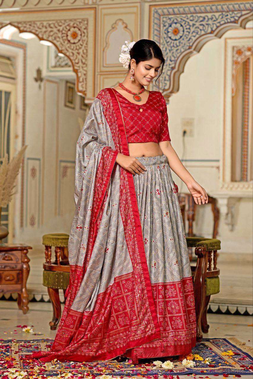 Tussar Silk Rin145 1256 Lehengas  Traditional Printed Silk Lehengas