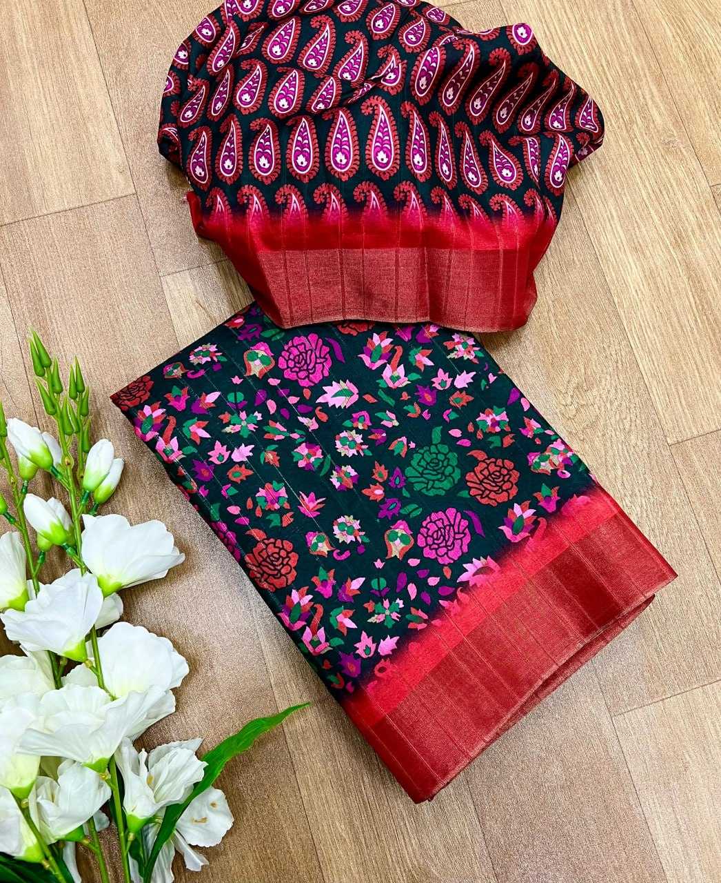 Tussar Silk Rin198 Raa12 Silk Sarees  Soft Silk Tussar Silk Printed Silk Sarees