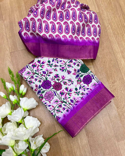 Tussar Silk Rin198 Raa12 Silk Sarees  Soft Silk Tussar Silk Printed Silk Sarees