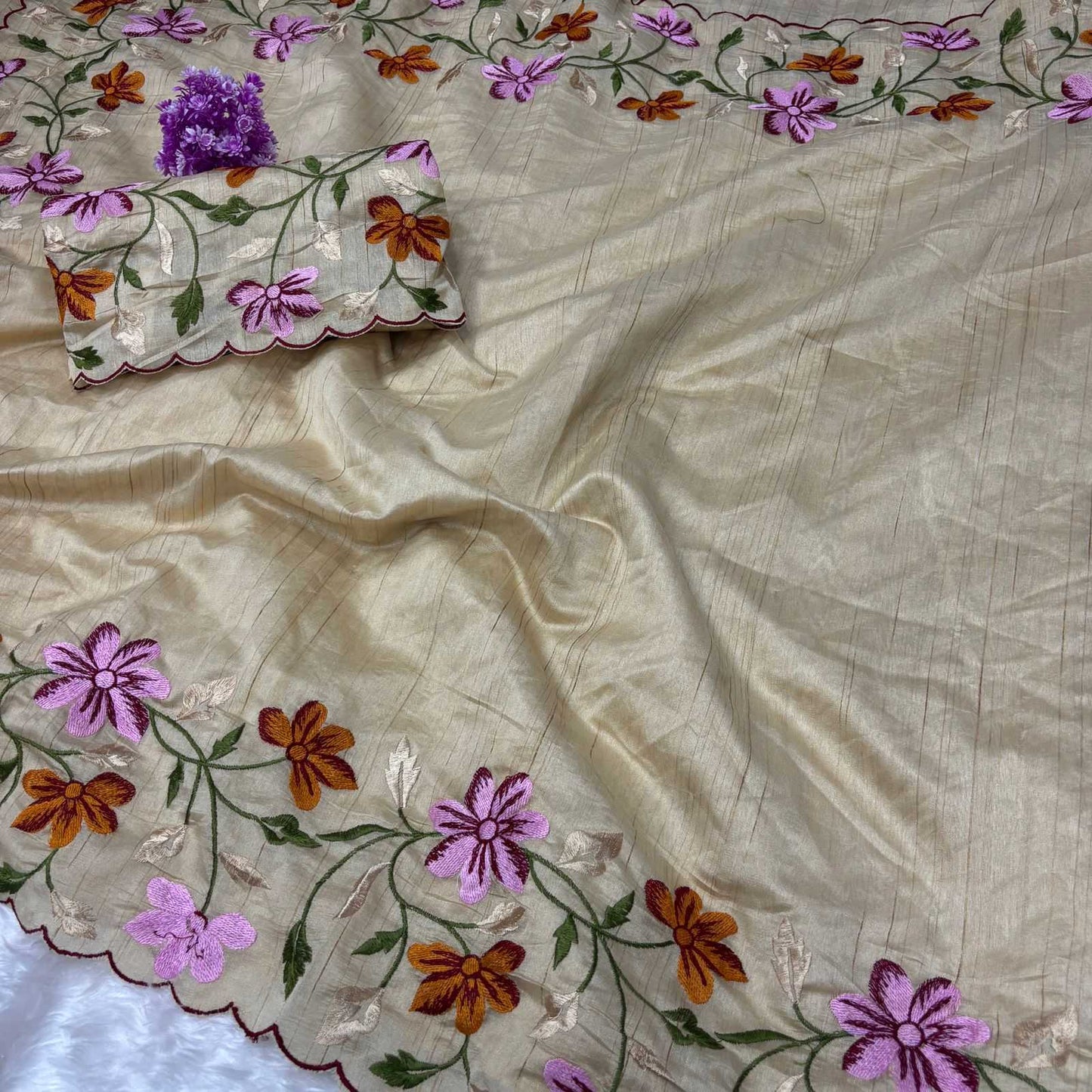 Tussar Silk Rin199 Smh16 Silk Sarees  Soft Silk Tussar Silk Fancy Silk Embroidered Silk Sarees