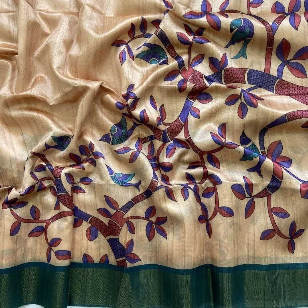 Tussar Silk Rrw 15 Silk Sarees  Soft Silk Tussar Silk Printed Silk Sarees