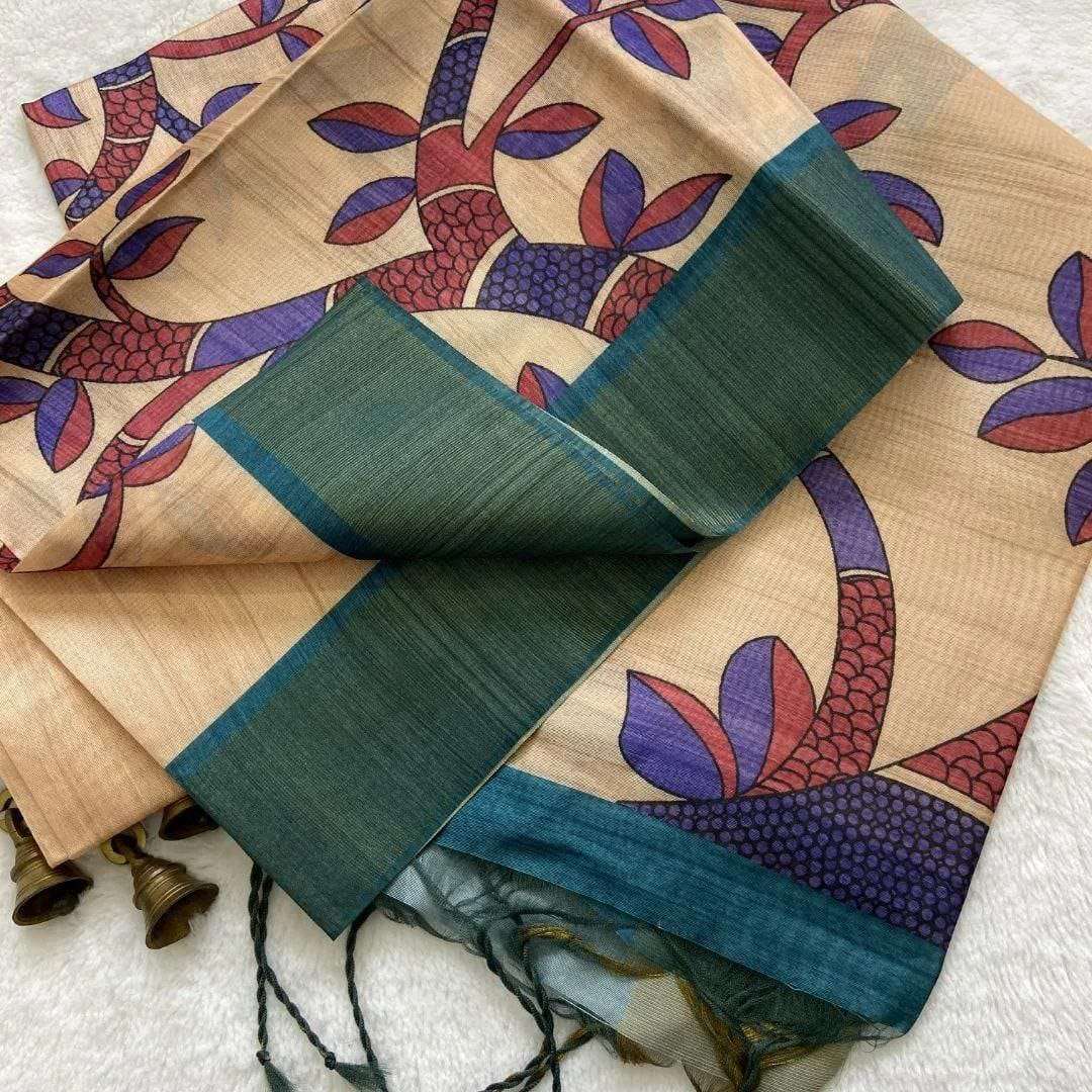 Tussar Silk Rrw 15 Silk Sarees  Soft Silk Tussar Silk Printed Silk Sarees