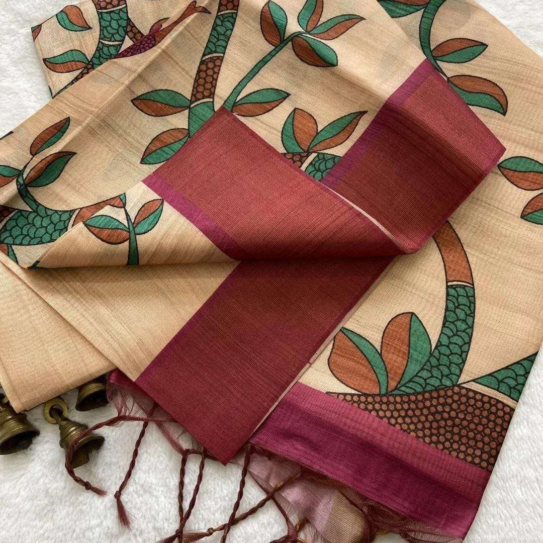 Tussar Silk Rrw 15 Silk Sarees  Soft Silk Tussar Silk Printed Silk Sarees