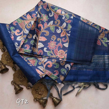 Tussar Silk Rrw 16 Sarees  Printed Ladies Kalamkari Sarees