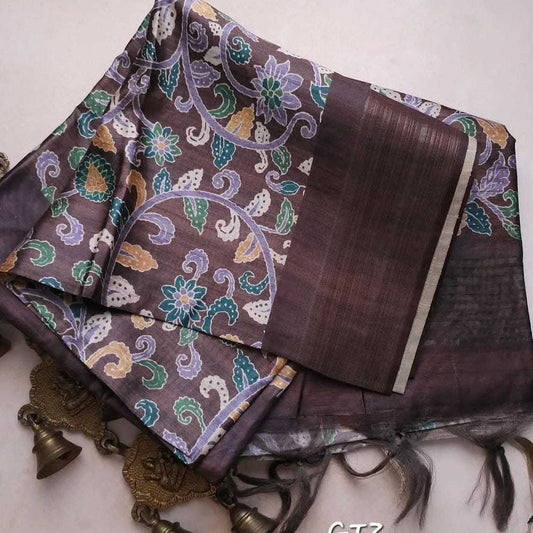 Tussar Silk Rrw 16 Sarees  Printed Ladies Kalamkari Sarees