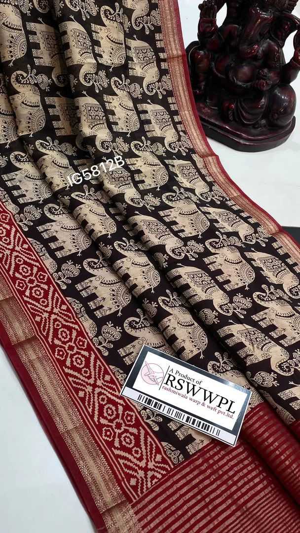 Tussar Silk Rrw Rate Silk Sarees  Soft Silk Tussar Silk Traditional Sarees