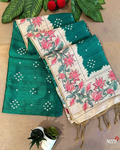 Tussar Silk Run Conceptual Silk Sarees  Soft Silk Tussar Silk Traditional Sarees