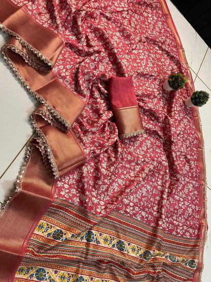 Tussar Silk Rwc Lehriya  Sarees