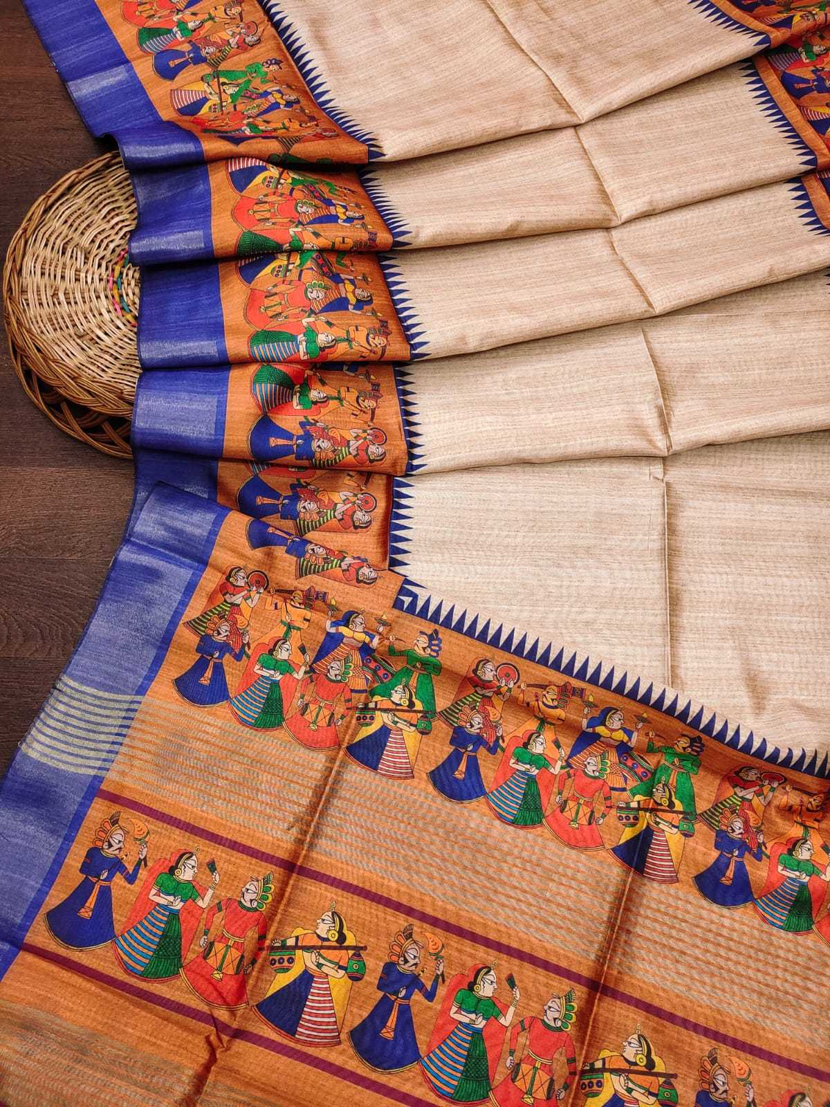 Tussar Silk Rws Attached  Sarees