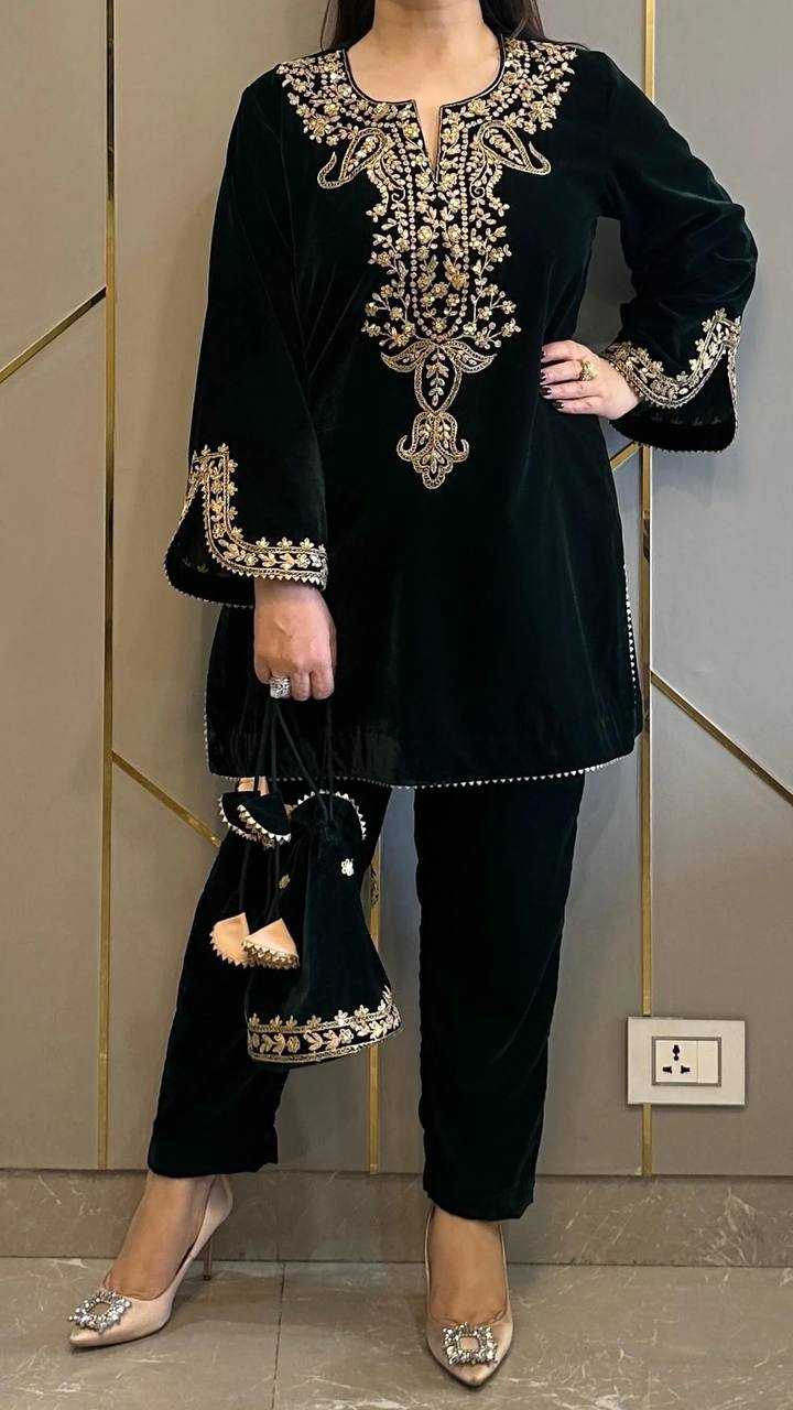 Velvet Kesh123 5104 Suits & Dresses  Festive Fancy Embroidered Silk Full Sleeve Suits