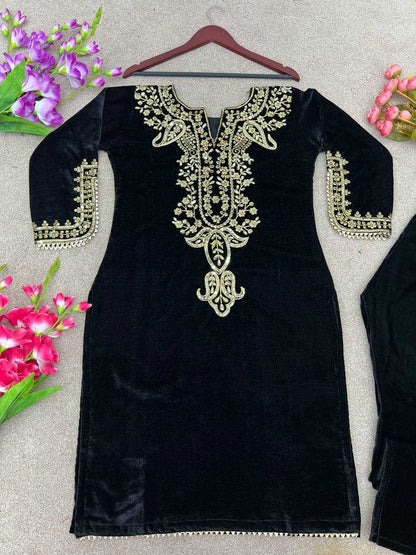 Velvet Kesh123 5104 Suits & Dresses  Festive Fancy Embroidered Silk Full Sleeve Suits