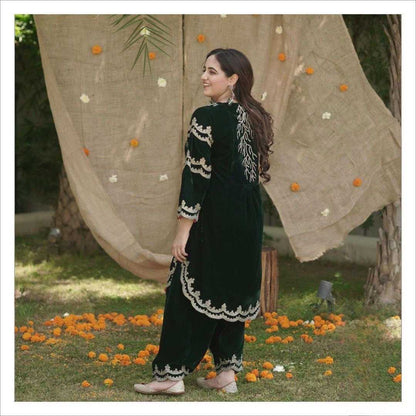 Velvet Rin141 1762 Suits & Dresses  Kashmiri Velvet Embroidery Ladies Silk Suits