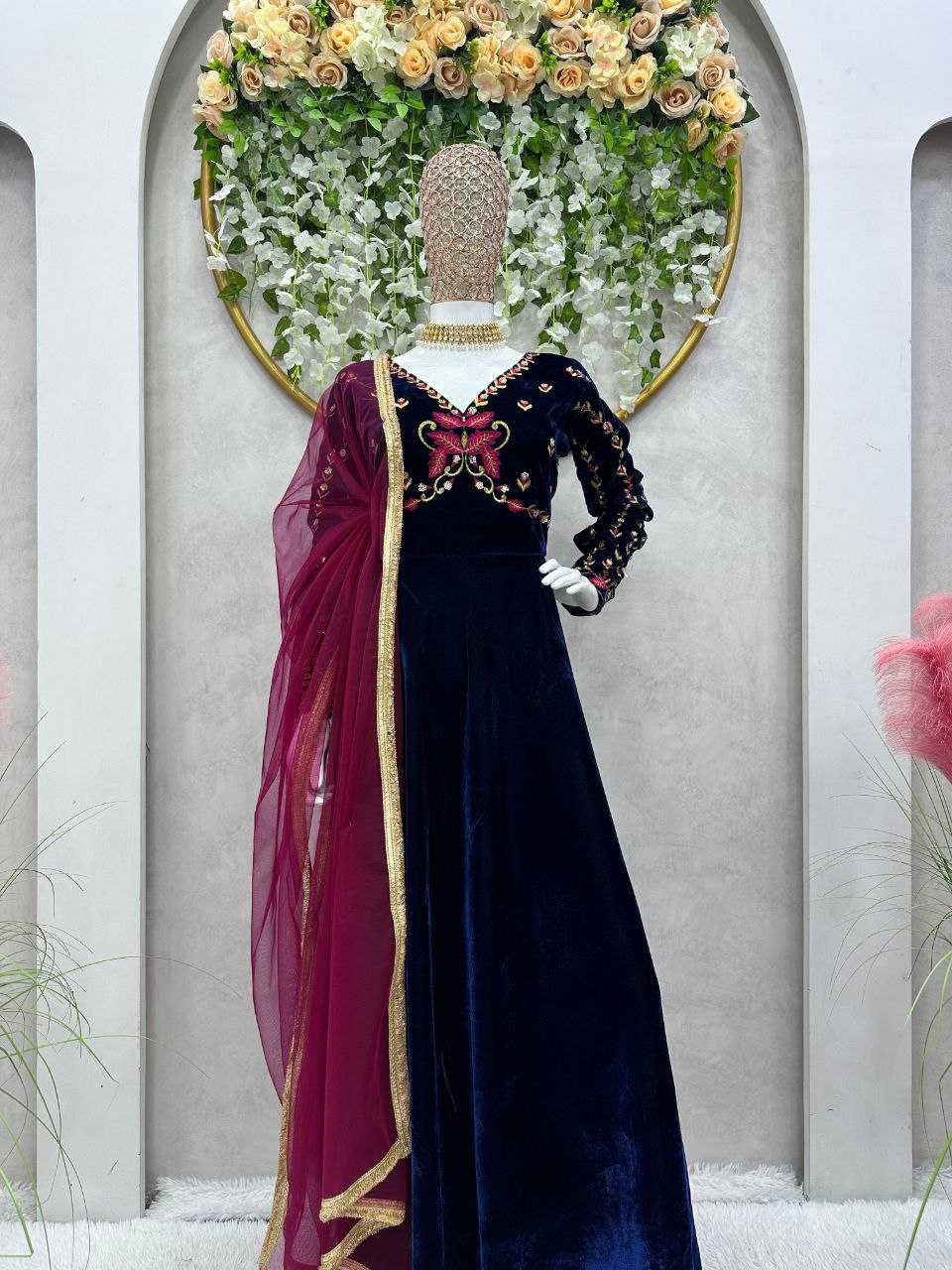 Velvet Rin169-5626 Gown  Velvet,Long,Wedding Gown