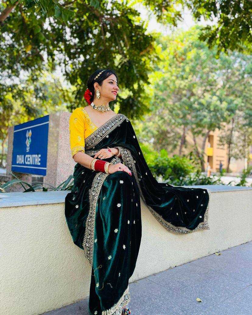 Velvet Rst 396 Sarees  Velvet Embroidered Fancy Sarees