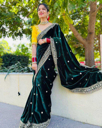 Velvet Rst 396 Sarees  Velvet Embroidered Fancy Sarees