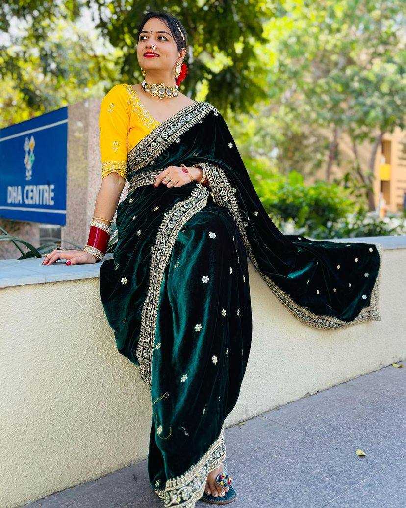 Velvet Rst 396 Sarees  Velvet Embroidered Fancy Sarees