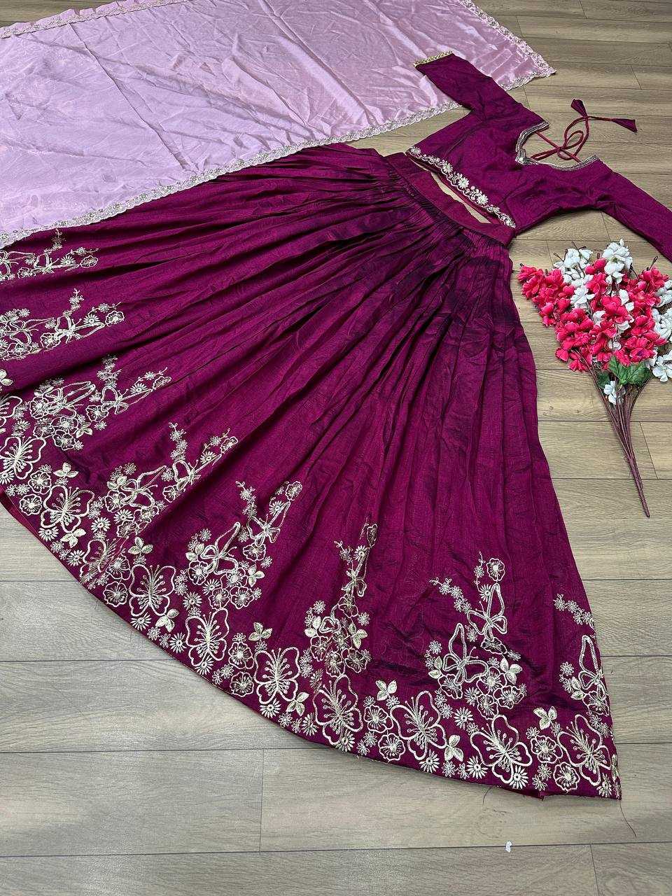 Vichitra Silk Kesh120 130 Lehengas  Silk Embroidered Lehengas