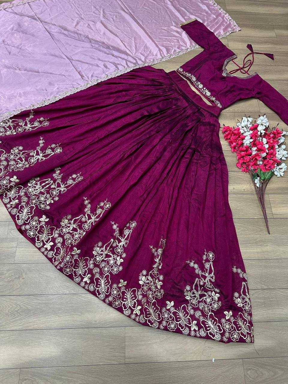 Vichitra Silk Kesh120 130 Lehengas  Silk Embroidered Lehengas