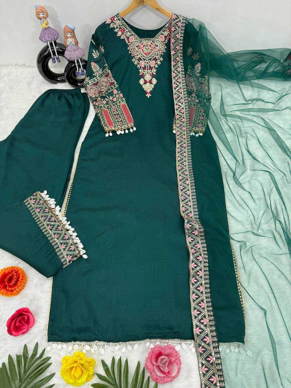 Vichitra Silk Kesh140 170 Suits & Dresses  Ladies Embroidered Ladies Silk Suits