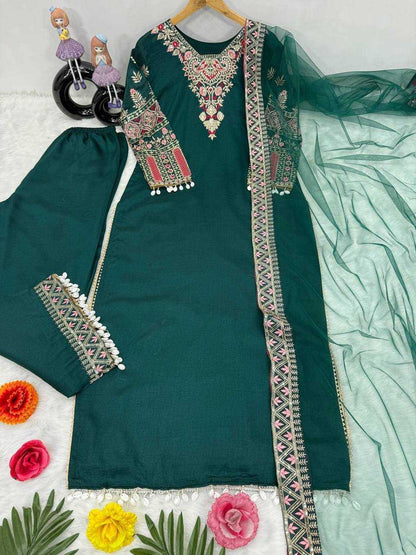 Vichitra Silk Kesh140 170 Suits & Dresses  Ladies Embroidered Ladies Silk Suits