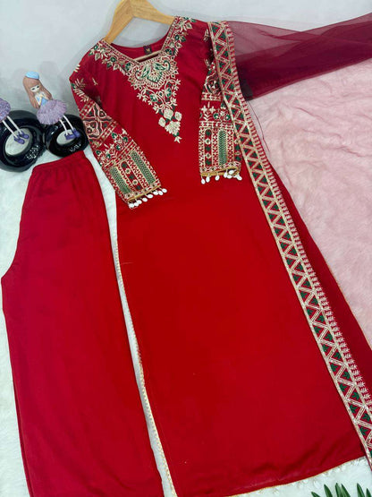 Vichitra Silk Kesh140 170 Suits & Dresses  Ladies Embroidered Ladies Silk Suits