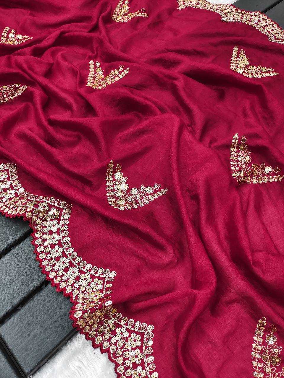 Vichitra Silk Kesh169 1286 Sarees  Embroidered Cutwork Party Wear Sequins Diwali Collections Sarees