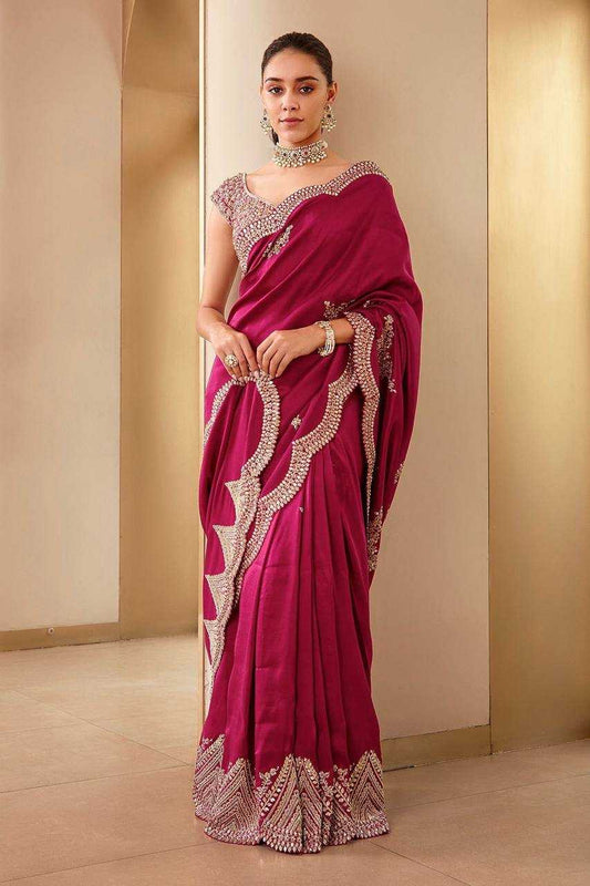 Vichitra Silk Kesh169 1286 Sarees  Embroidered Cutwork Party Wear Sequins Diwali Collections Sarees