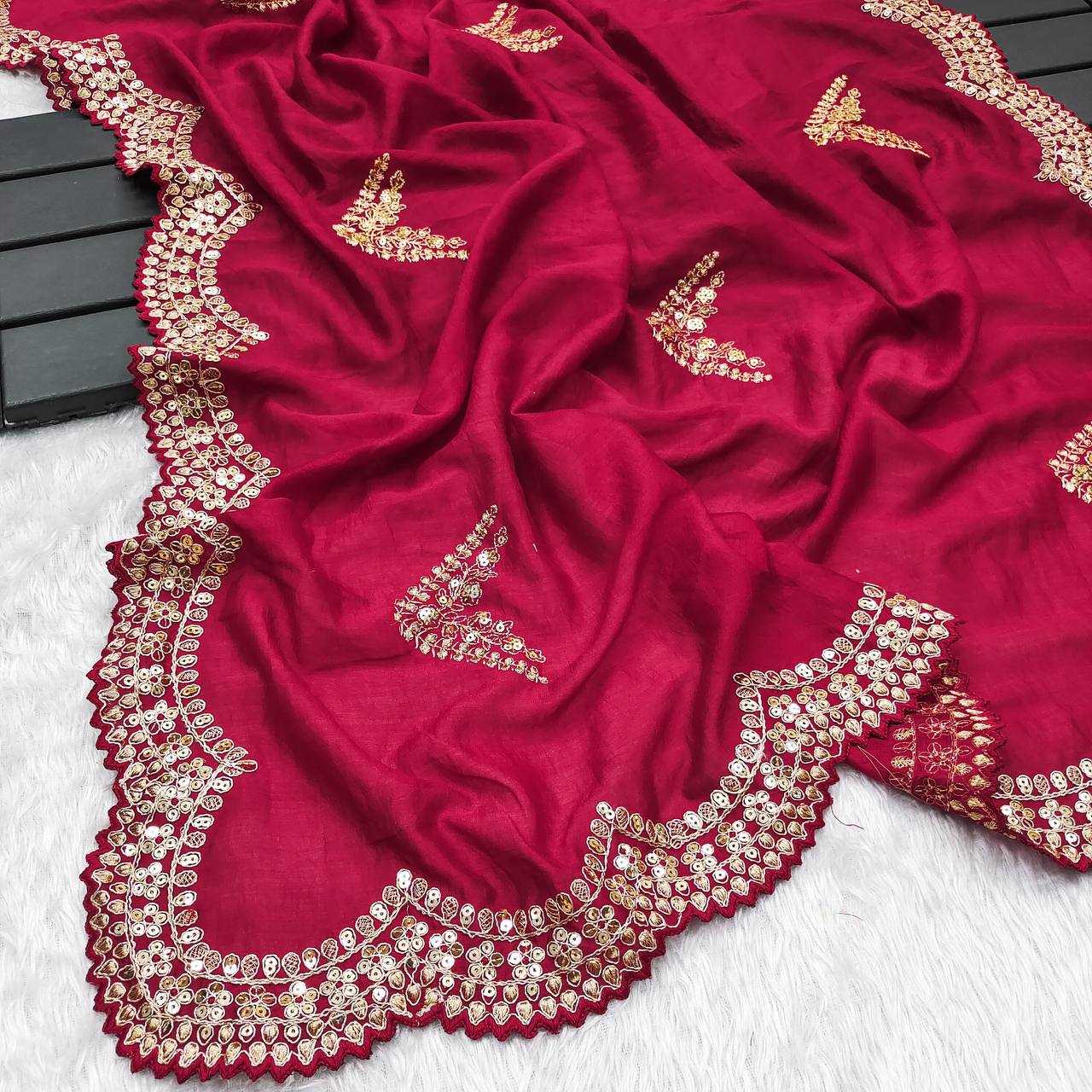 Vichitra Silk Kesh169 1286 Sarees  Embroidered Cutwork Party Wear Sequins Diwali Collections Sarees