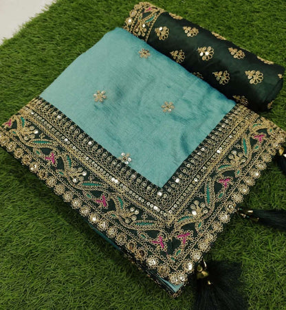 Vichitra Silk Rin134 71 Sarees  Designer Sequence Heavy Work Diwali Collection Karwa Chauth Sarees