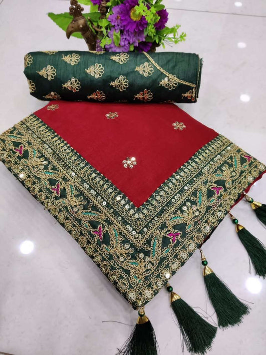 Vichitra Silk Rin134 71 Sarees  Designer Sequence Heavy Work Diwali Collection Karwa Chauth Sarees