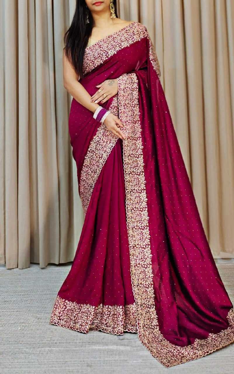 Vichitra Silk Rdd 103 Saree  Designer,Wedding,Embroidery Saree