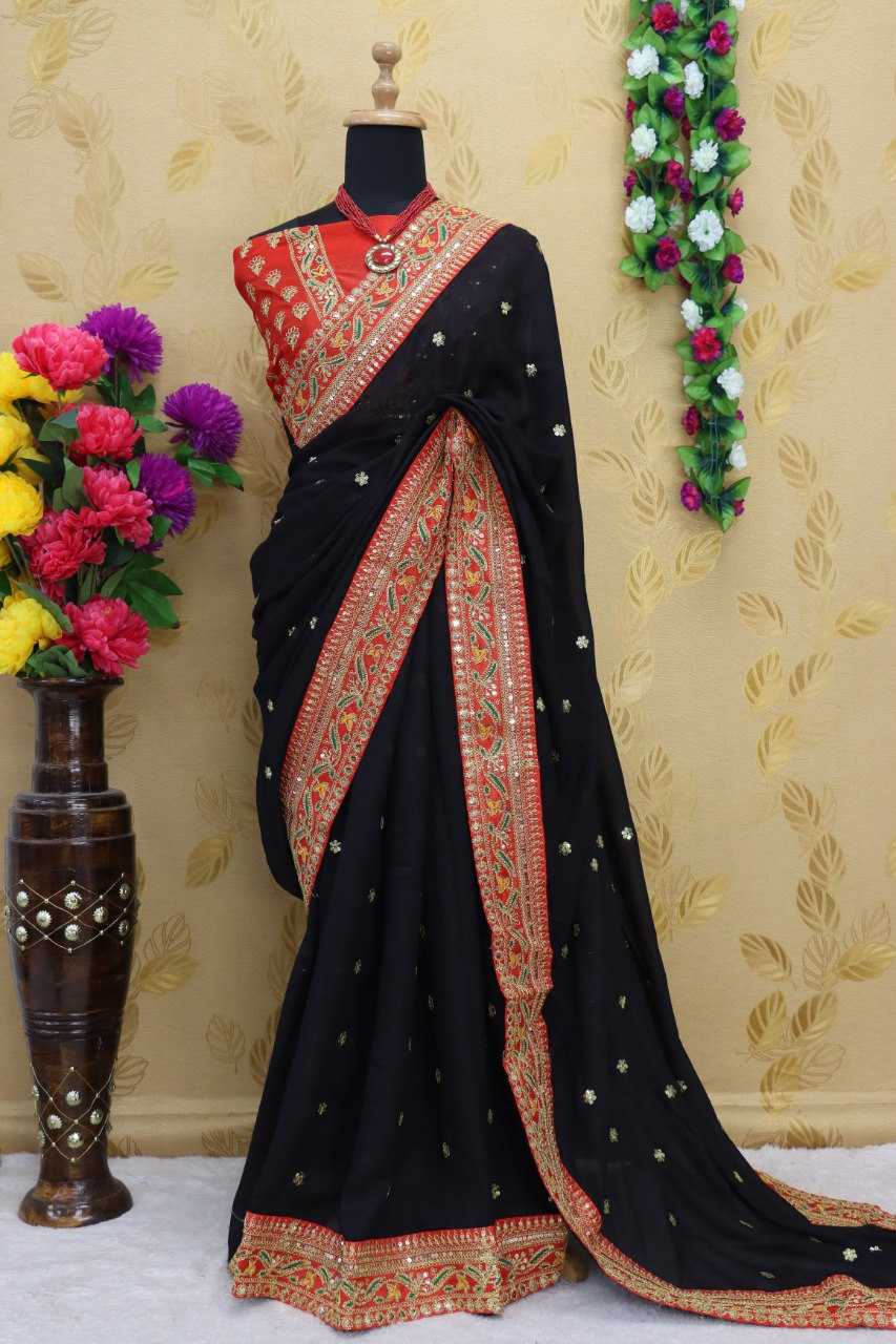 Vichitra Silk Rdd 145 Sarees  Fancy Embroidery Sarees