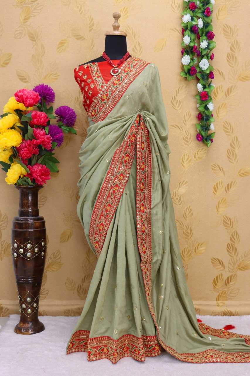 Vichitra Silk Rdd 145 Sarees  Fancy Embroidery Sarees