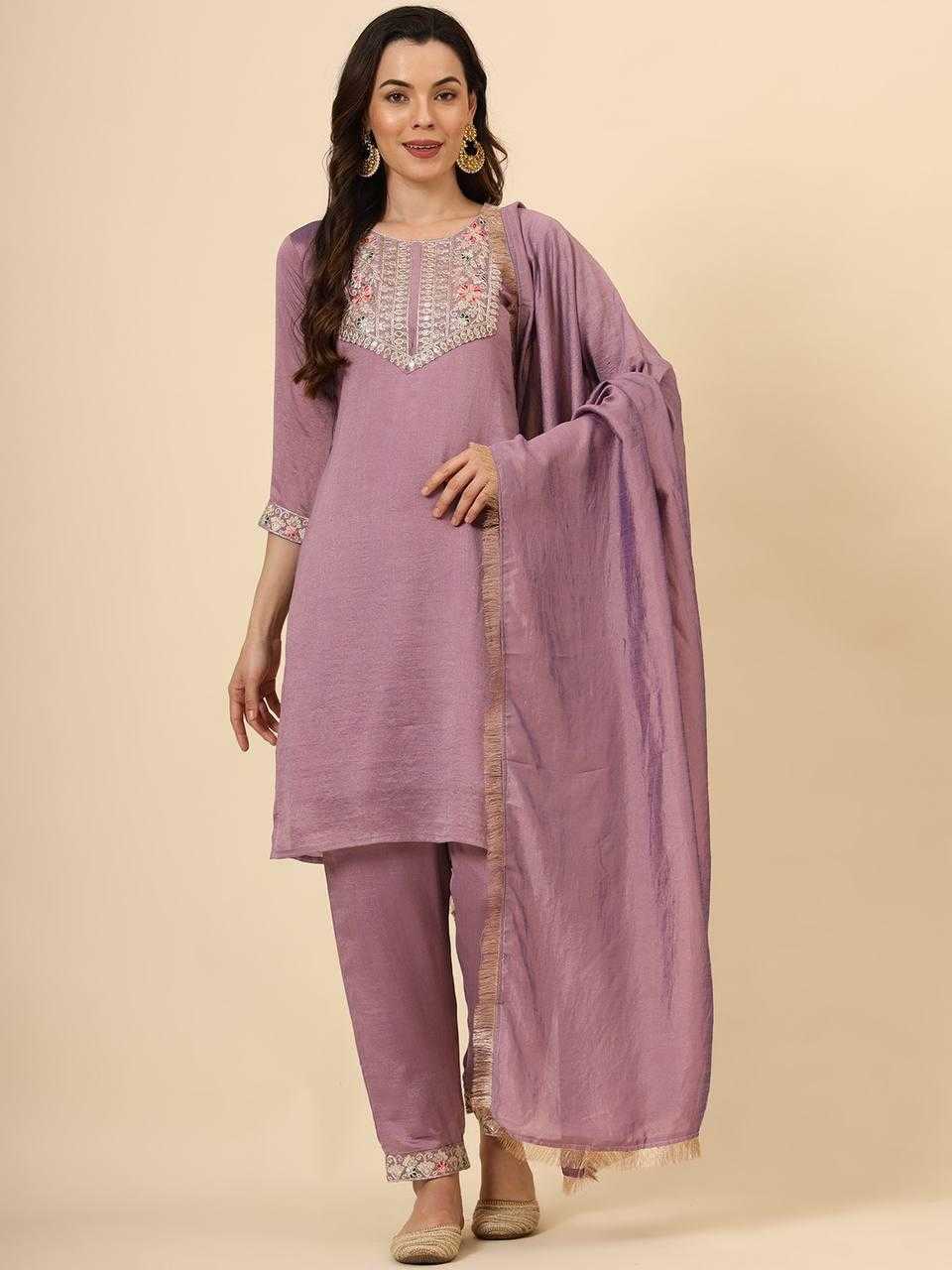 Vichitra Silk Rin188 Coco Suits & Dresses  Ladies Embroidery Ladies Silk Suits