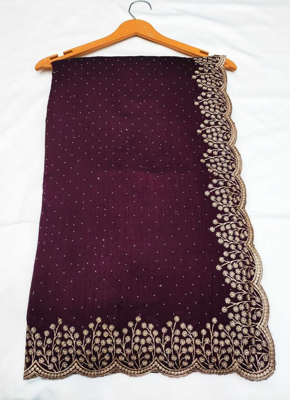 Vichitra Silk Rsrm 1818 Sarees  Fancy Stone Work Zari Border Sarees