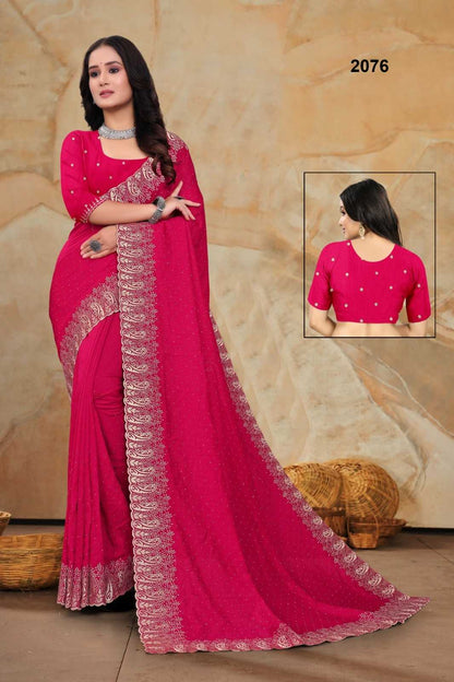 Vichitra Silk Rsrm 2076 Sarees  Fancy Work Tone Work Sarees