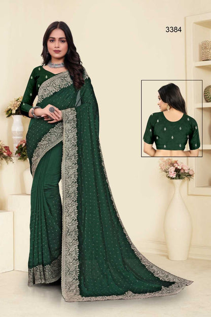 Vichitra Silk Rsrm 3384 Sarees  Party Wear Fancy Embroidery Sarees