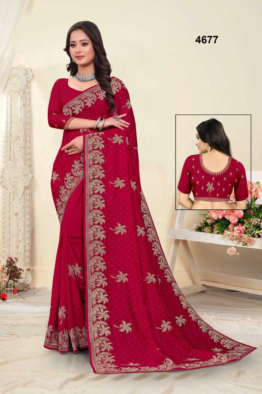 Vichitra Silk Rsrm 4688 Sarees  Embroidered Sequence Wedding Ladies Sarees