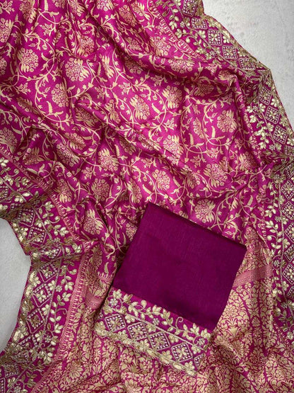 Vichitra Silk Rst 390 Sarees  Printed Gota Patti Embroidered Sarees