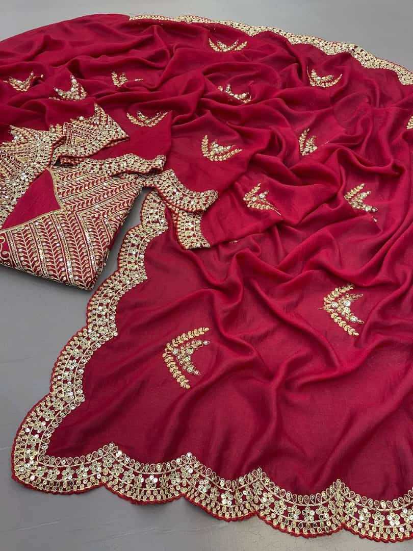 Vichitra Silk Rvl 24 Sarees  Party Wear Fancy Embroidered Sarees