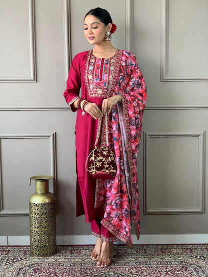 Viscose Chanderi Jnc 254 Suits & Dresses  Ladies Salwar Chanderi Suits